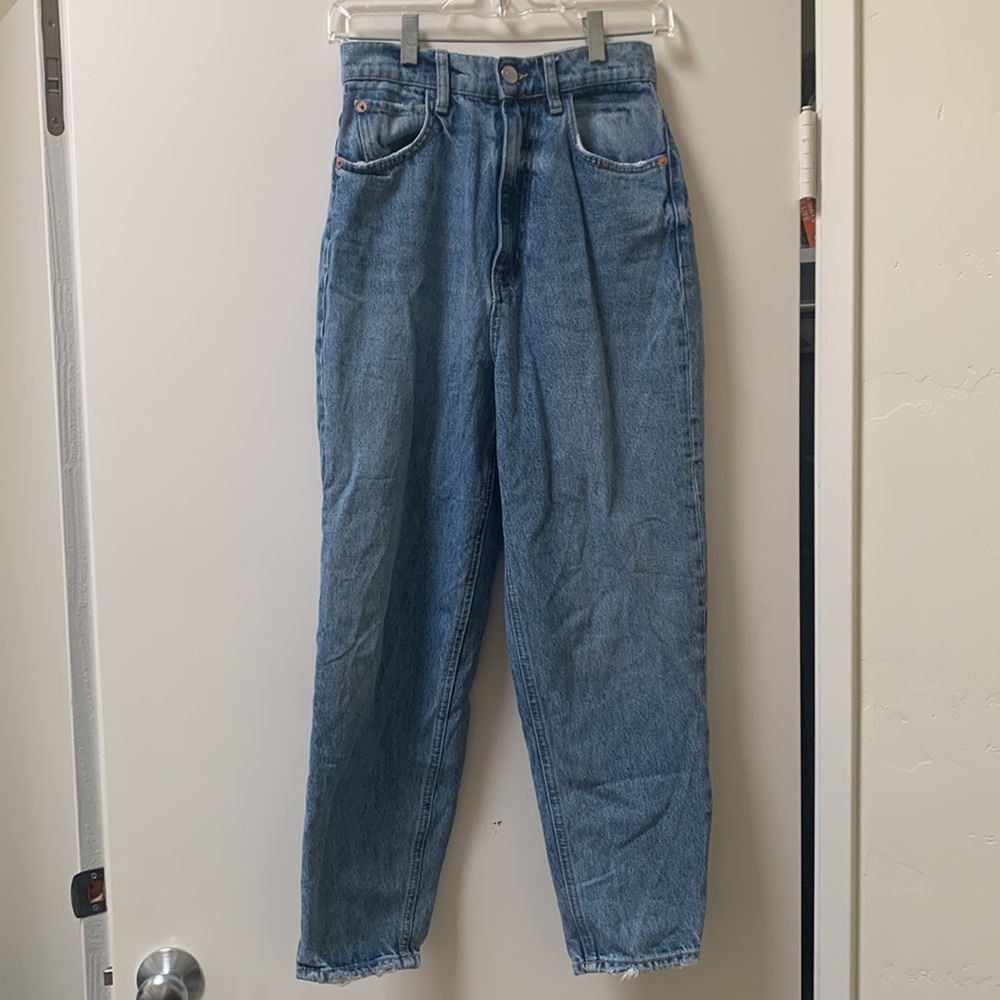 Boyfriend fit blue jeans - Zara